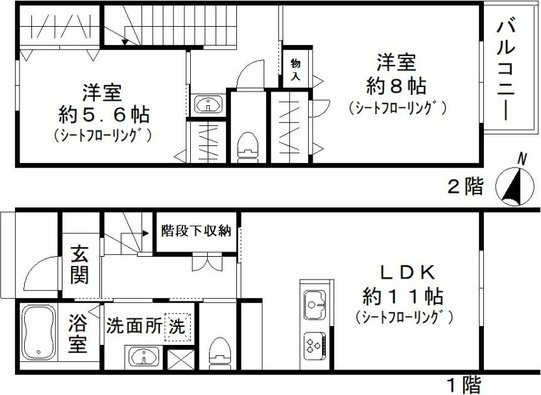 東武伊勢崎線 西新井駅 徒歩11分 2階建 築3年の間取り写真