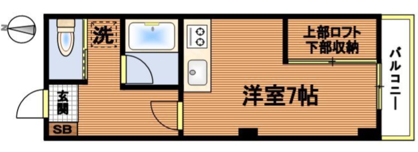 西武新宿線 下落合駅 徒歩7分 3階建 築48年の間取り写真