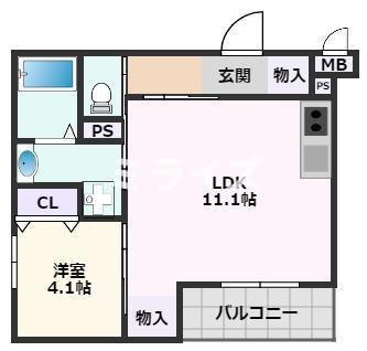ＪＲ東海道本線 千里丘駅 徒歩12分 3階建 築3年の間取り写真