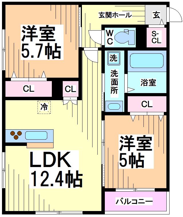 小田急線 向ケ丘遊園駅 徒歩12分 3階建 築4年の間取り写真
