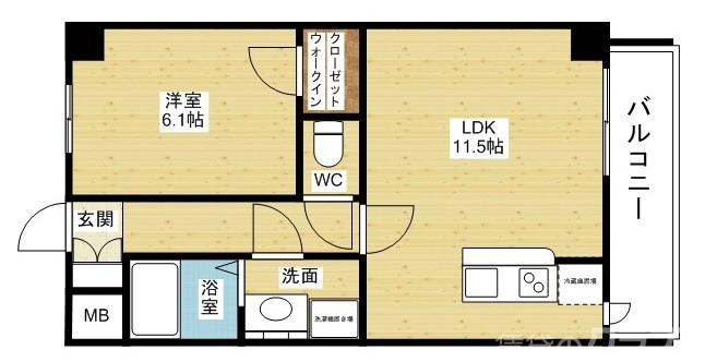 大阪市東淀川区東中島のマンションの間取り