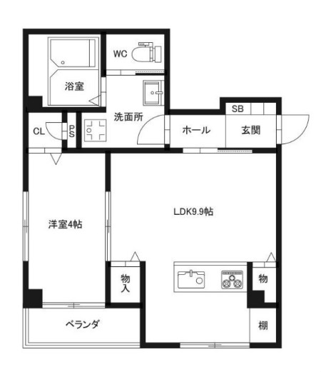 徳島市応神町古川のマンションの間取り