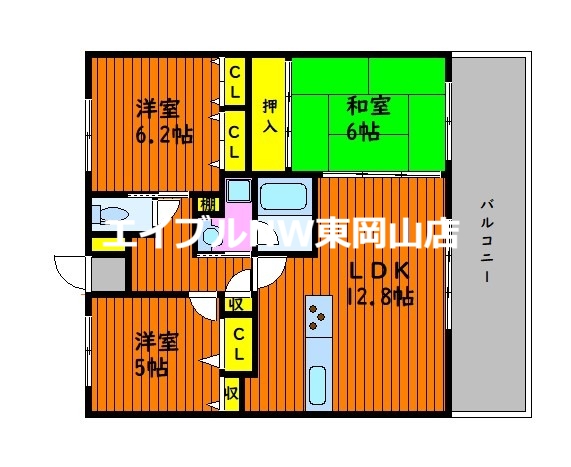 リベール高屋サウス・ウィンドの間取り