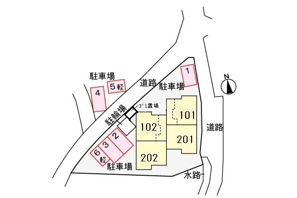 【呉市仁方大歳町のアパートの駐車場】