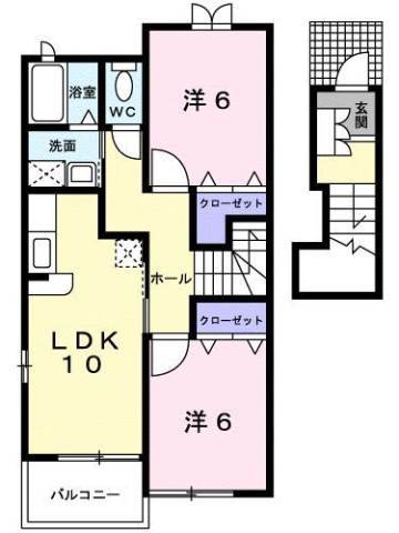 呉市仁方大歳町のアパートの間取り