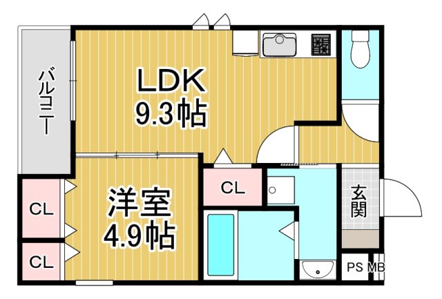 尼崎市常光寺のアパートの間取り