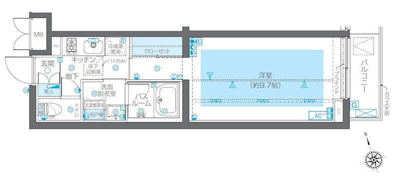 渋谷区恵比寿のマンションの間取り