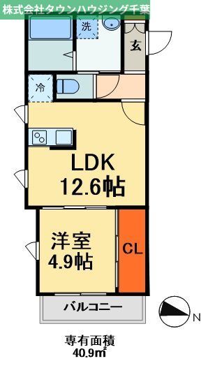 千葉市中央区寒川町のアパートの間取り