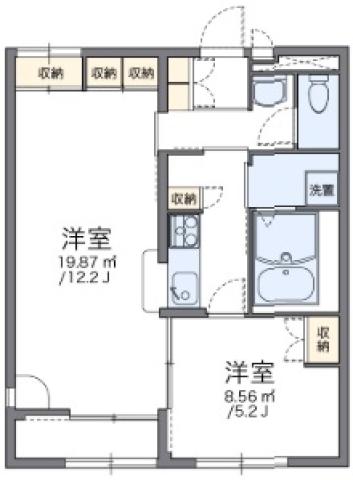 レオパレスカーサ鳴門の間取り