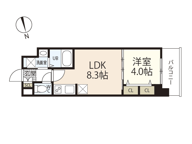 Ｓ－ＲＥＳＩＤＥＮＣＥ国泰寺町二丁目の間取り