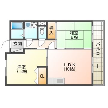 宇治市五ケ庄のマンションの間取り