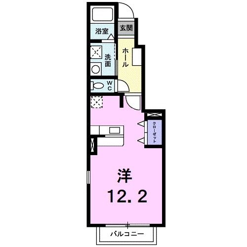 東温市牛渕のアパートの間取り