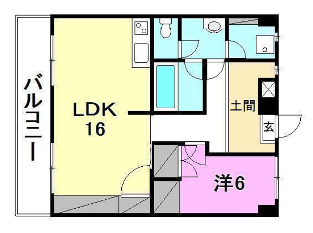 松山市宮田町のマンションの間取り