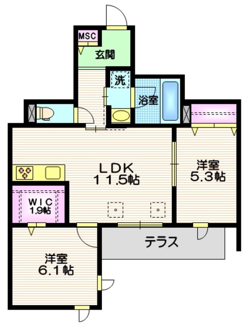 世田谷区深沢のマンションの間取り