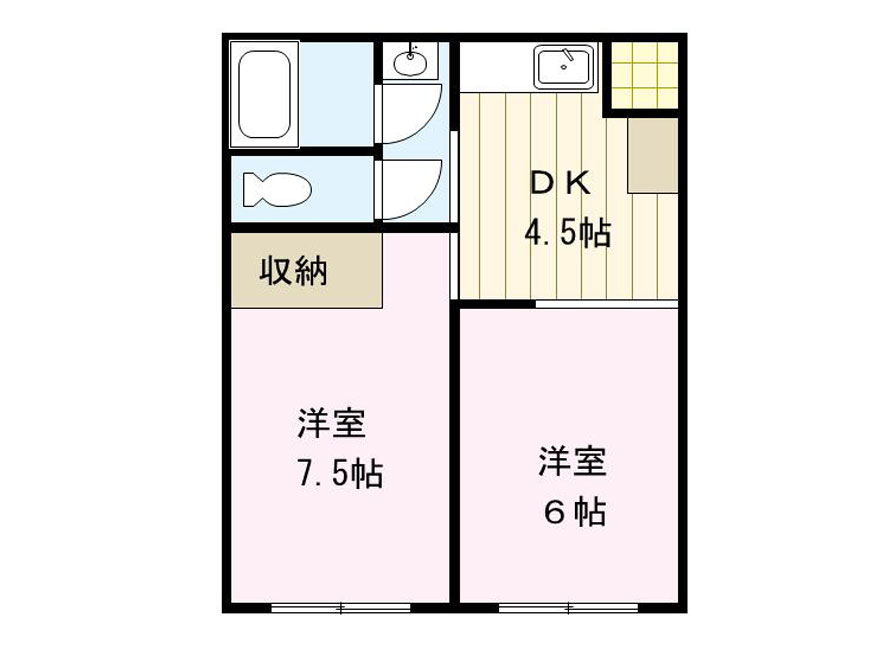 グリーンライフ西福間B棟の間取り