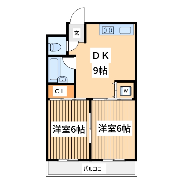 武蔵村山市大南のマンションの間取り