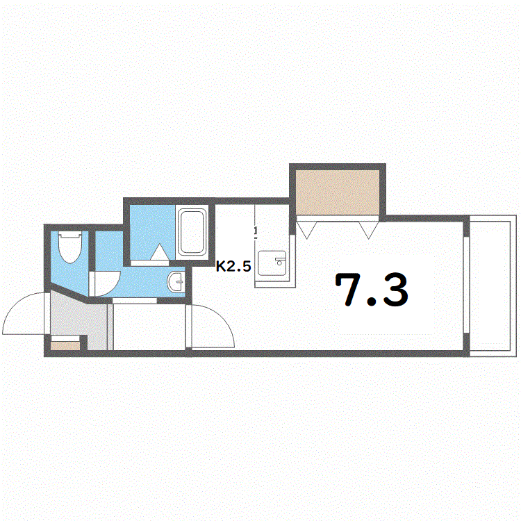 札幌市東区北十三条東のマンションの間取り