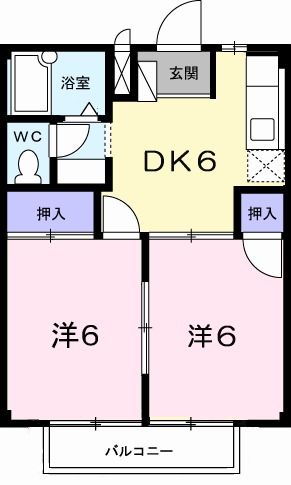 新潟市西区山田のアパートの間取り