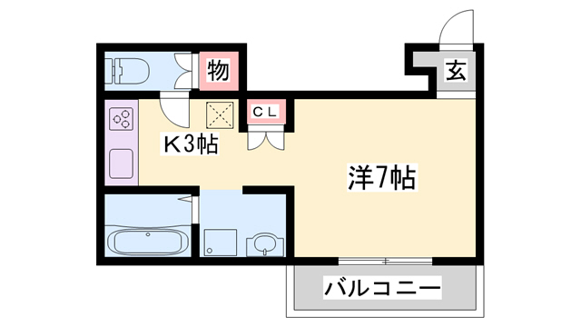 【加古郡播磨町宮北のアパートの間取り】