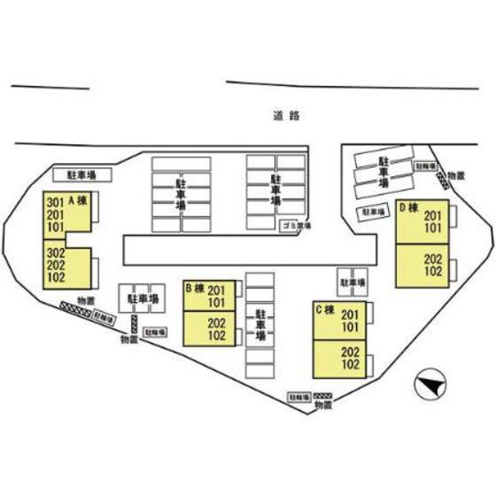 【郡山市安積町笹川のアパートの駐車場】