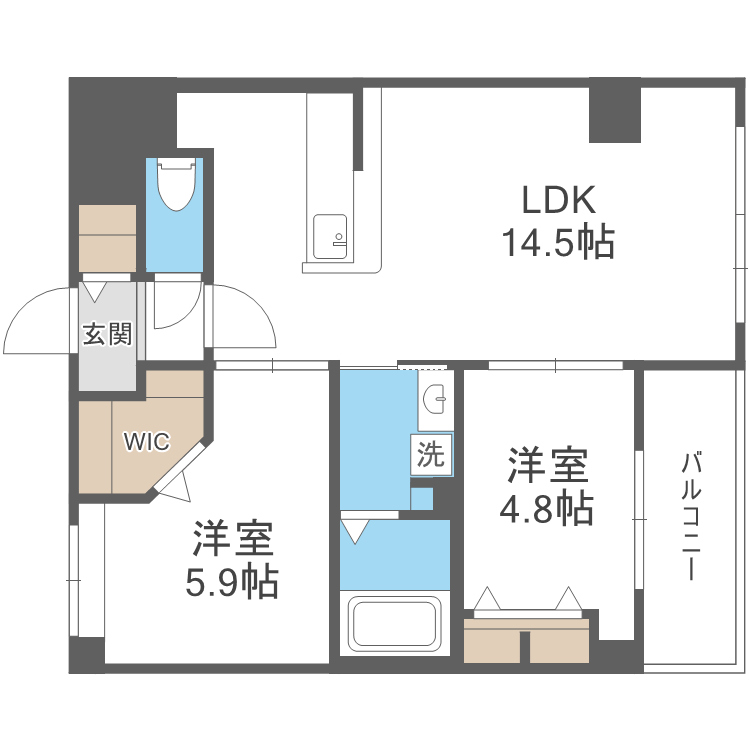 ＴＨＥ　ＳＴＡＧＥ西新の間取り