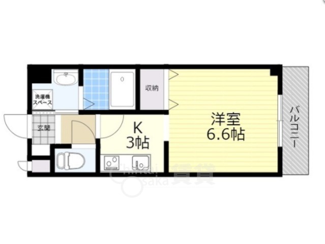 川西市出在家町のマンションの間取り