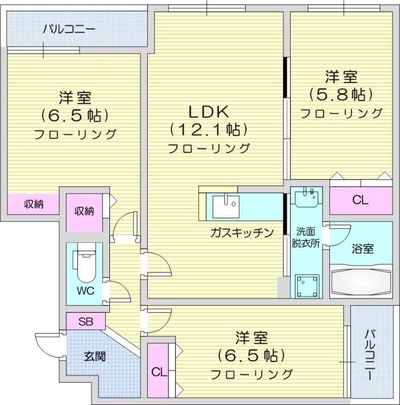 メニーズコート北園プレミアの間取り