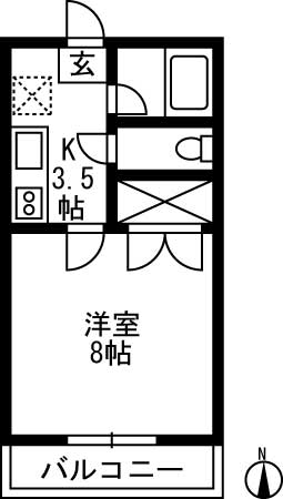 アサミハイツB(下新田)の間取り