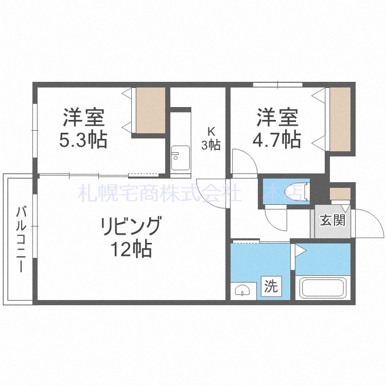 ＴＳ　ＨＩＬＬＳ　南平岸の間取り