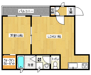 安芸郡府中町桃山のマンションの間取り