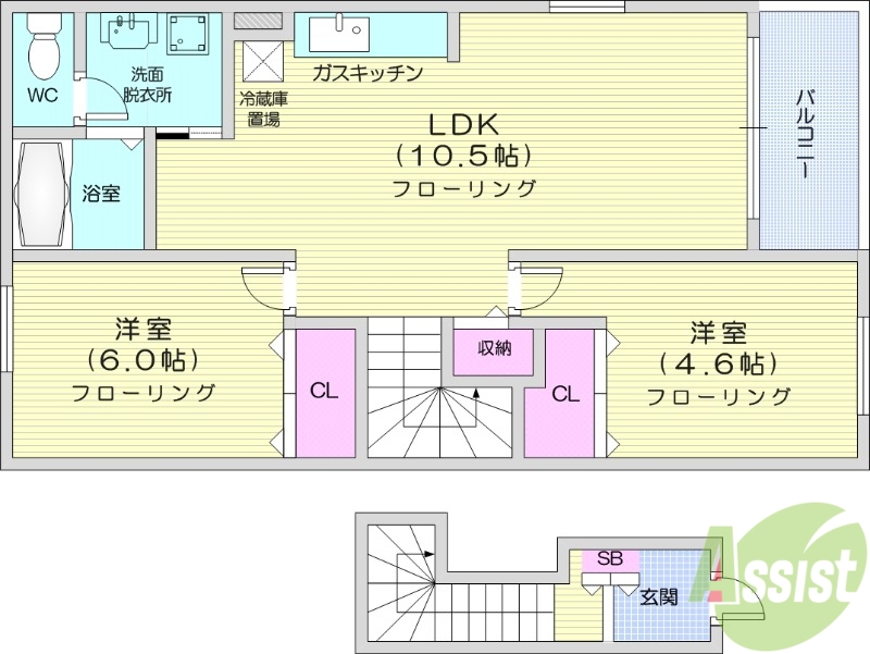 サンライズ葛岡の間取り