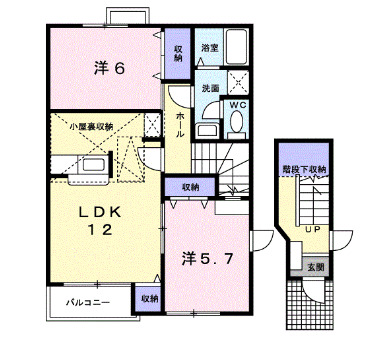 郡山市日和田町のアパートの間取り