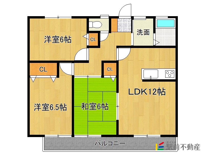 朝倉市牛木のアパートの間取り