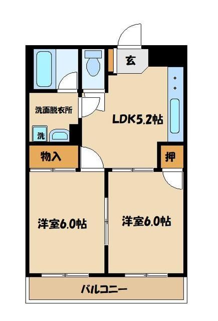 八王子市南大沢のマンションの間取り