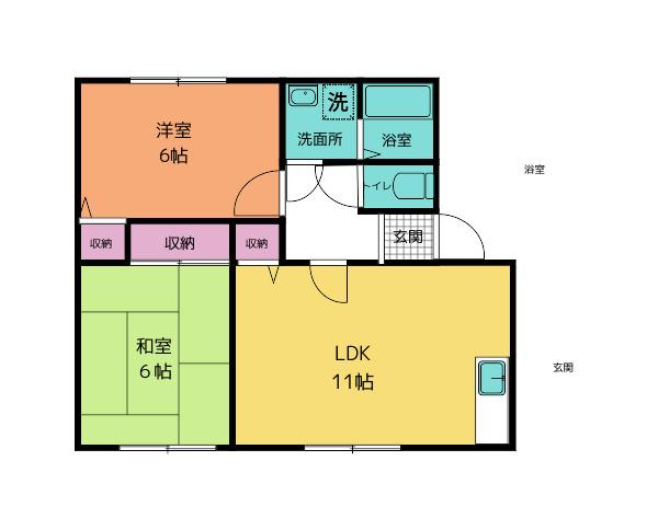 アベニーダＨＩＳＡ　A棟の間取り