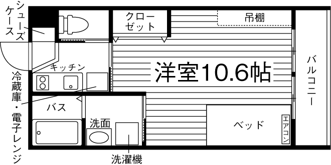 佐賀市与賀町のアパートの間取り