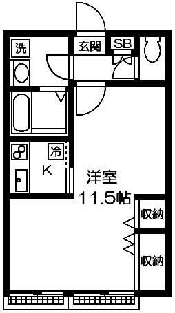 足立区江北のアパートの間取り