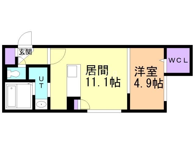 札幌市豊平区中の島二条のマンションの間取り