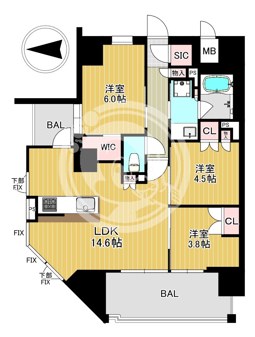 ソルティア東梅田の間取り