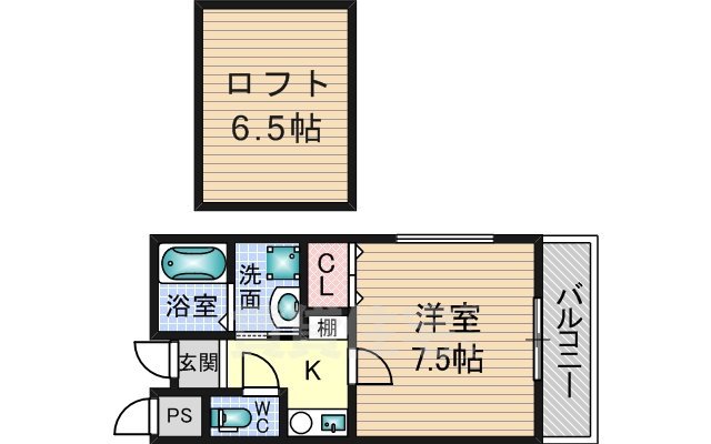 【茨木市稲葉町のアパートの間取り】