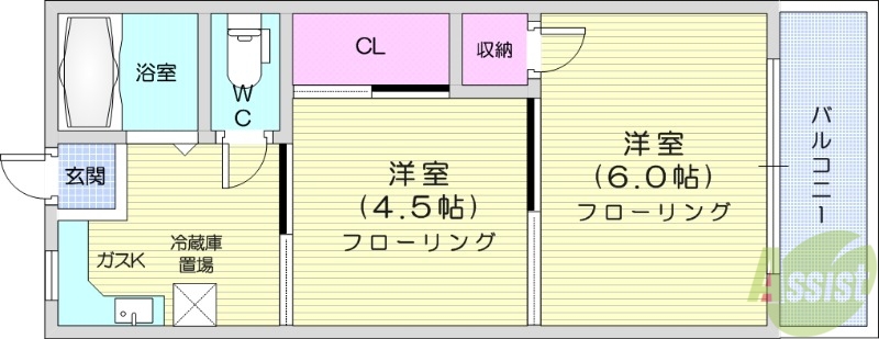 鹿野アパートの間取り