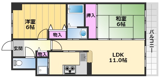 サバービア泉大津の間取り