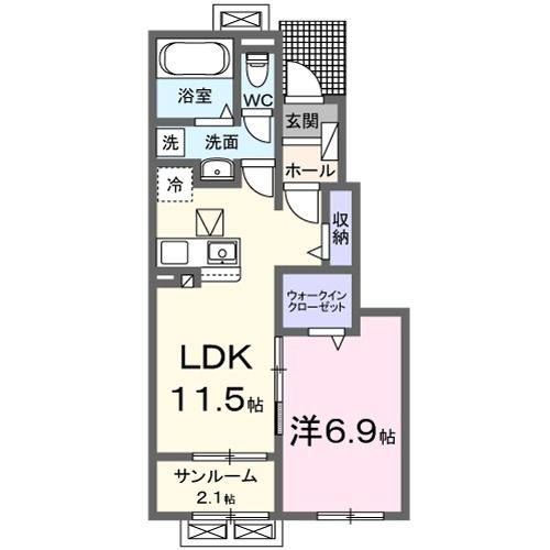 敦賀市堂のアパートの間取り