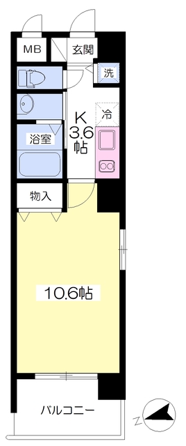 松山市高砂町のマンションの間取り