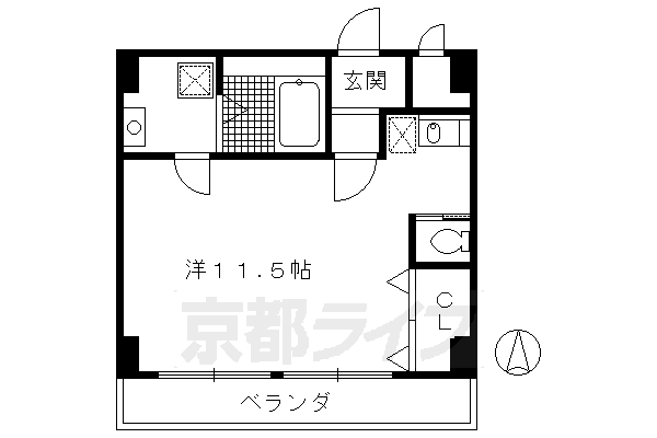 京都市南区上鳥羽南花名町のマンションの間取り