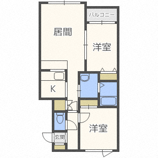 札幌市北区屯田十条のアパートの間取り