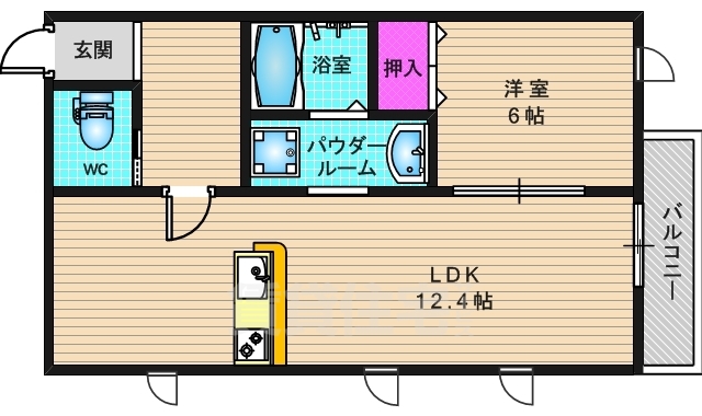 京都市南区久世上久世町のマンションの間取り