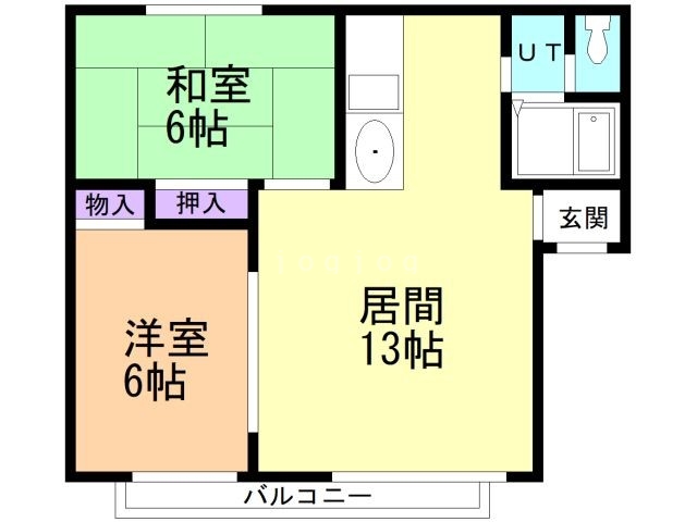 札幌市東区北四十五条東のアパートの間取り