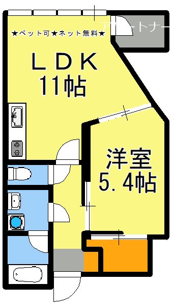 鹿児島市樋之口町のマンションの間取り