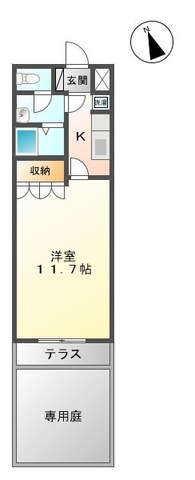 出雲市上塩冶町のアパートの間取り